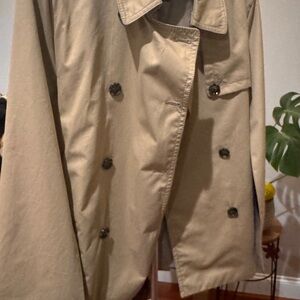 Cape style Double-Breasted Trench Coat in Khaki